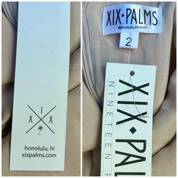 NWT XIX Palms Hawaiian Apricot Flowy Halter Ruffled Dress, Leg Slit & Low Back S - Picture 13 of 16